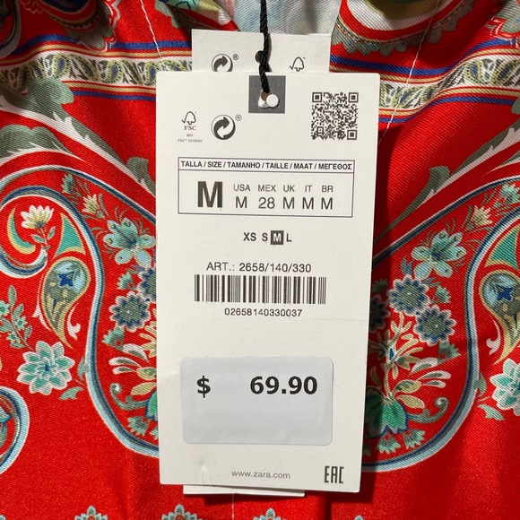 Zara Multicolor Printed Button Up Maxi Shirt Dress NWT - Picture 8 of 8